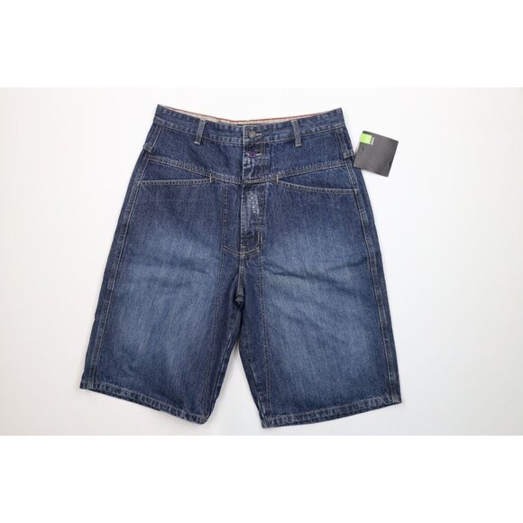 NOS Vintage 90s Marithe Francois Girbaud Mens 32 Baggy Denim Jean Shorts Indigo - Picture 1 of 10
